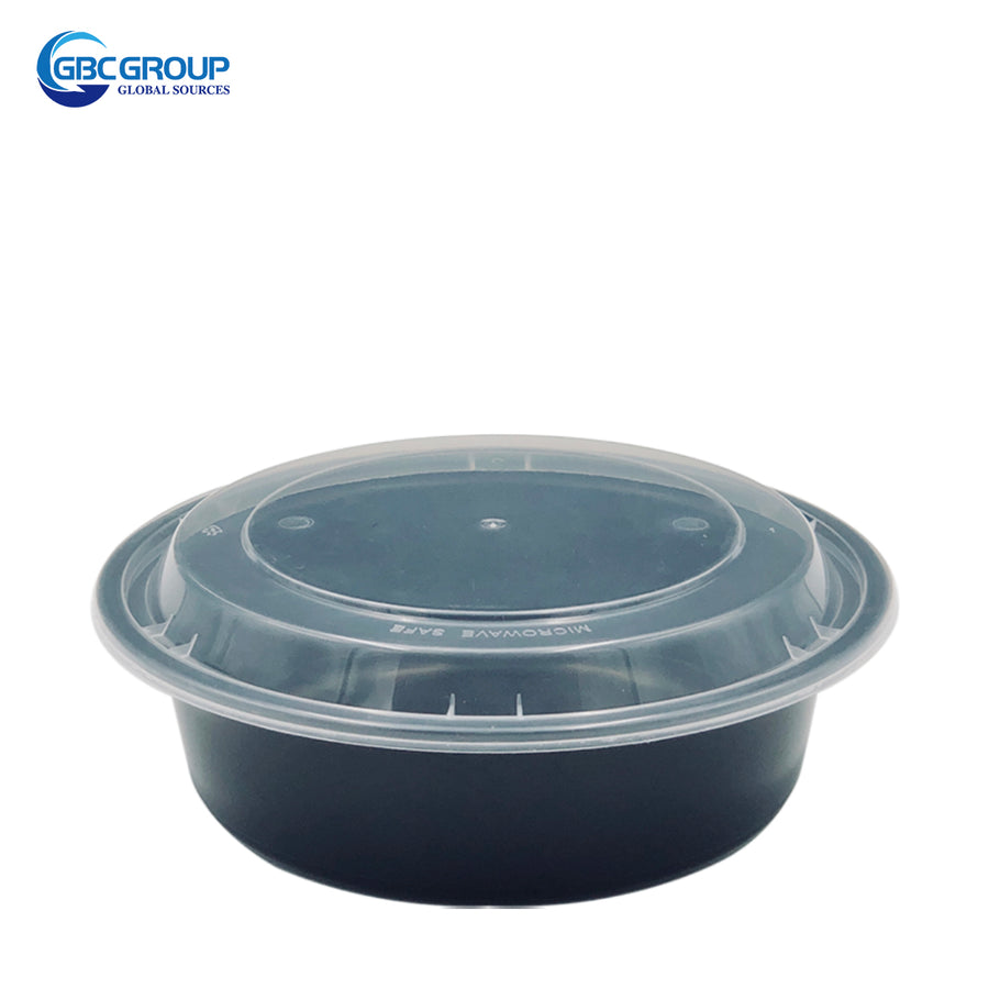 R-24B 24oz Round Microwavable Container With clear Lid 150Set/CS