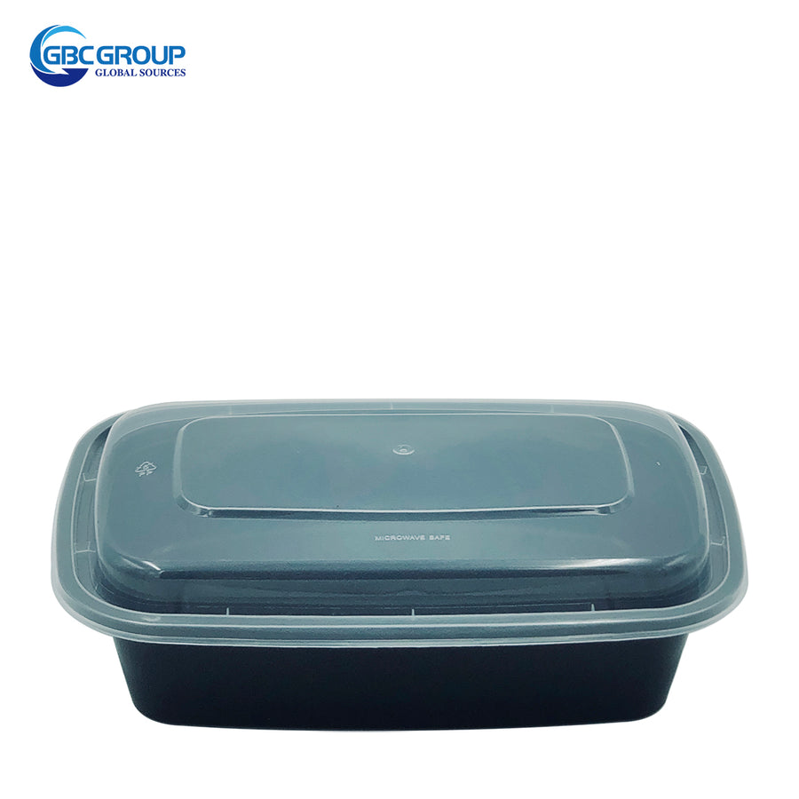 KY-28B 28oz Rectangular Microwavable Container with Lid - 150/Case
