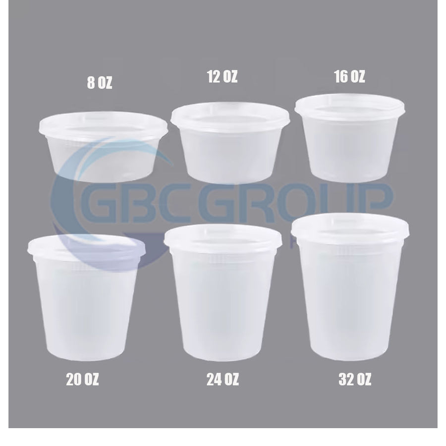 S-32 32 oz. Microwavable Clear Plastic Deli Container and Lid Combo Pack - 240/Case(With Vent Hole)