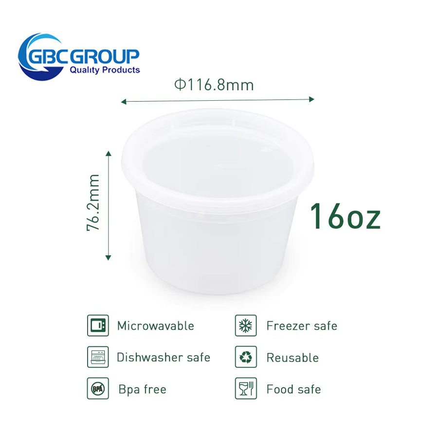 S-16 16 oz. Microwavable Clear Plastic Deli Container and Lid Combo Pack - 240/Case(With Vent Hole)