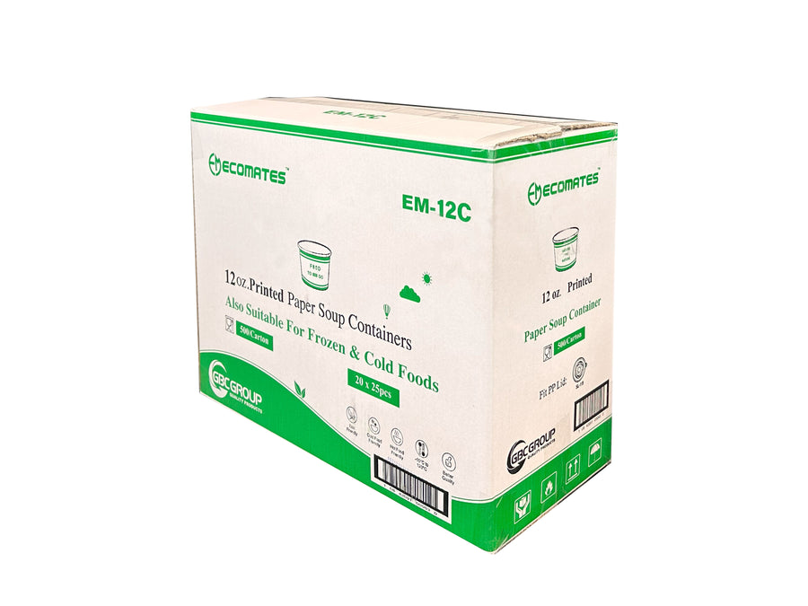 EM-12C   12 oz Printed Paper Bowl  (25 x 20) 500/ CS
