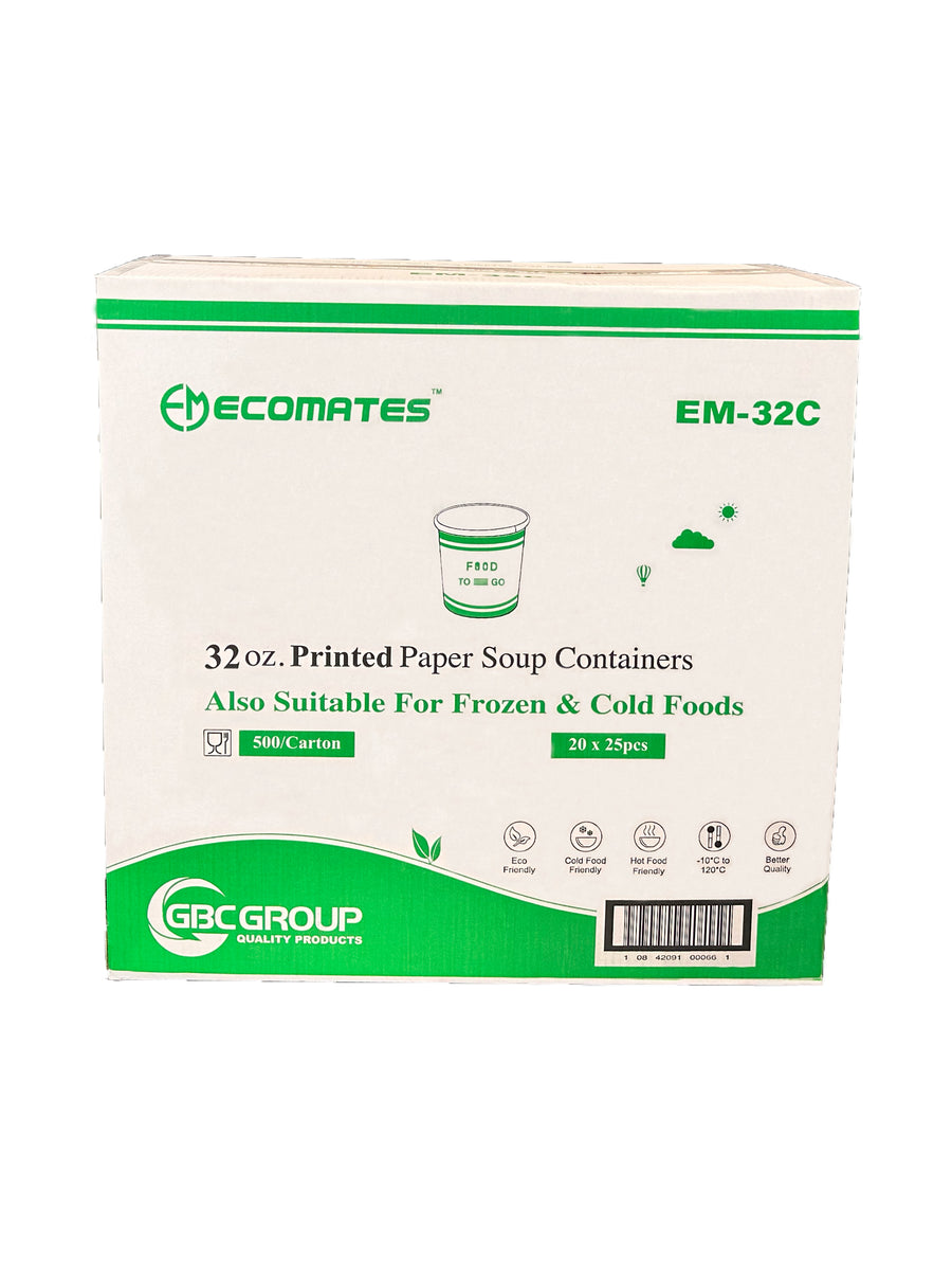EM-32C   32 oz Printed Paper Bowl   500/ CS (25 x 20)