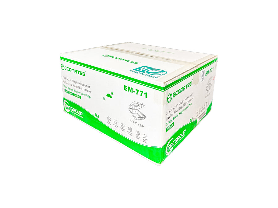 EM-771/GD-771 MEDIUM SIZE FIBER HINGED LID CONTAINERS, 200/CASE