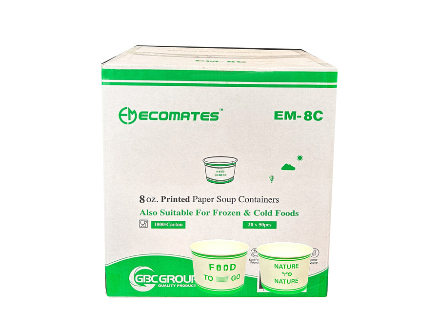 EM-8C   8 oz Printed Paper Bowl  (50 x 20 ) 1000/ CS