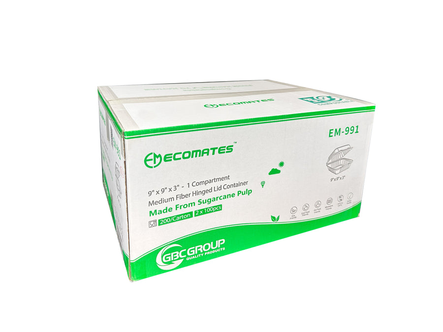 EM-991/GD-991 LARGE SIZE FIBER HINGED LID CONTAINERS, 200/CASE