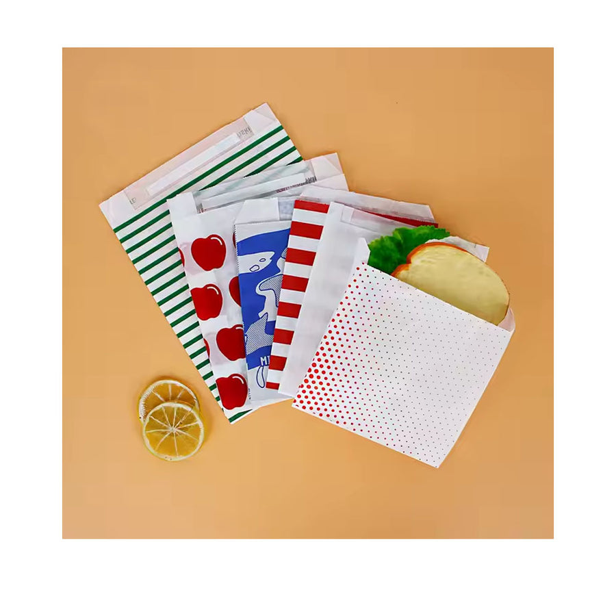 Wax/Greaseproof Paper Sandwich Bags（6*2*9“，6*3/4*6 3/4”）
