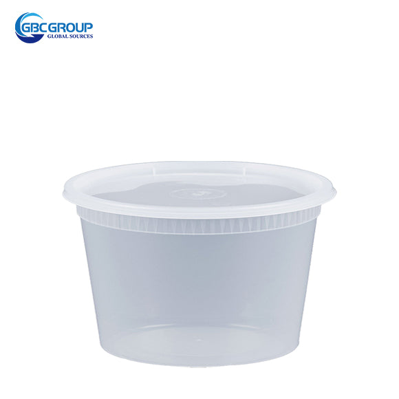 S-12 12 oz. Microwavable Clear Plastic Deli Container and Lid Combo Pack - 240/Case(With Vent Hole)