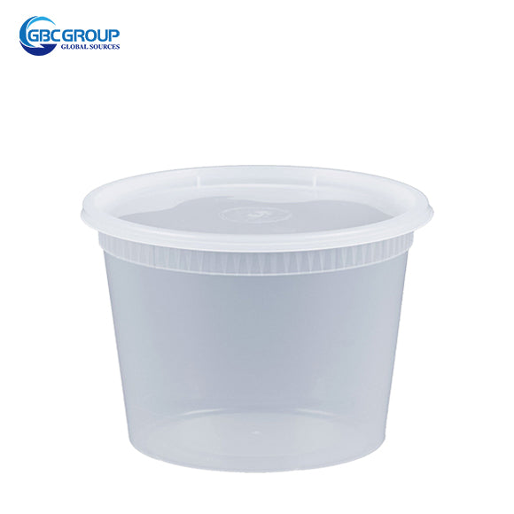 S-16 16 oz. Microwavable Clear Plastic Deli Container and Lid Combo Pack - 240/Case(With Vent Hole)