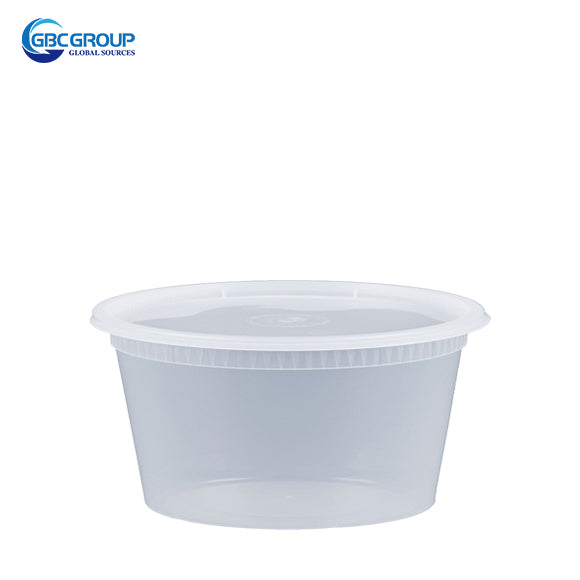 S-8 8 oz. Microwavable Clear Plastic Deli Container and Lid Combo Pack - 240/Case(With Vent Hole)