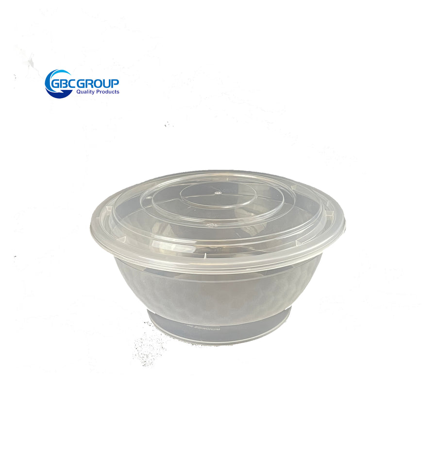 BO-32C 32oz CLEAR Microwavable Noodle Bowl With clear Lid 150Set/CS