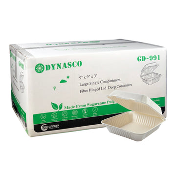 GD-991 LARGE SIZE FIBER HINGED LID CONTAINERS, 200/CASE