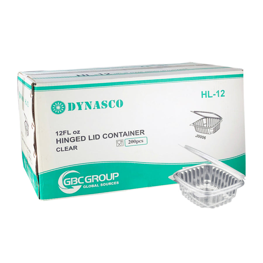 Dynasco HL-12 12oz Seal Clear Hinged Container 200/CS