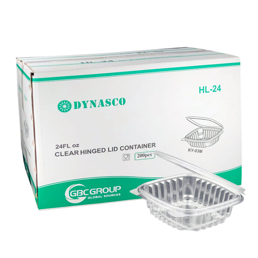 Dynasco HL-24 24oz Seal Clear Hinged Container 200/CS
