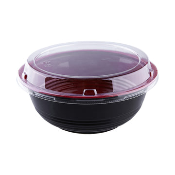 550mL Black/Red Donburi Bowl w/ Lid 500Set/CS