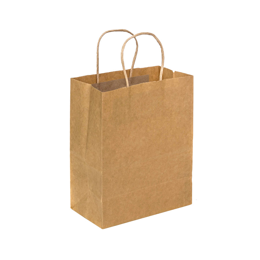 EM-1377U - U Cut - Kraft Paper Bag (Twisted Round Handle 120gsm) 13 x –  GBC GROUP