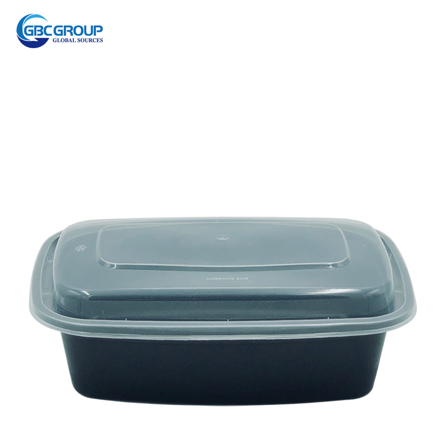 KY-32B 32oz Rectangular Microwavable Container with Lid - 150/Case